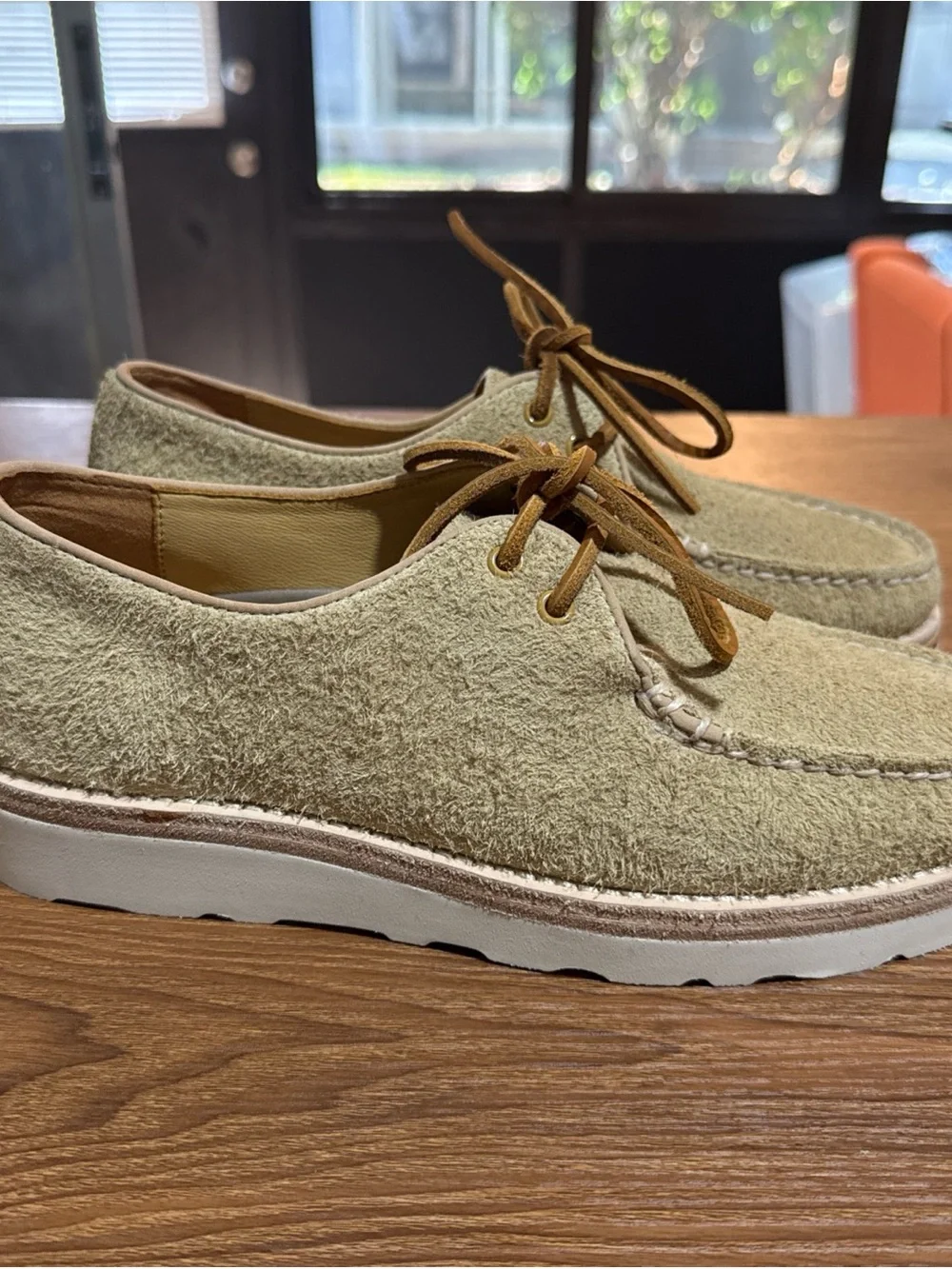 Sperry Top Sider Cloud Suede Captain's Oxford Tan Suede Shoes Men 7.5 Moc Toe